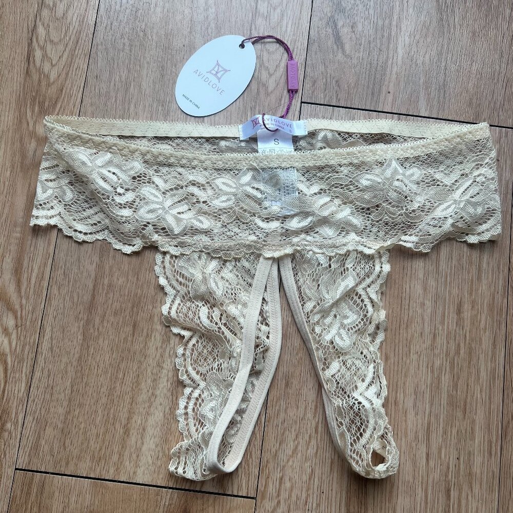 Avidlove Sexy underwear for women lace panties briefs low rise crotchless thong